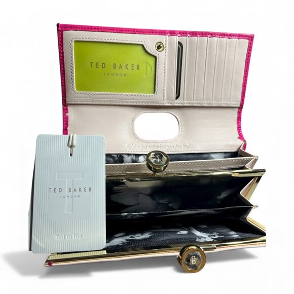 Ted Baker Fuchsia Patent Leather Clutch Wallet - Picture 4 of 7